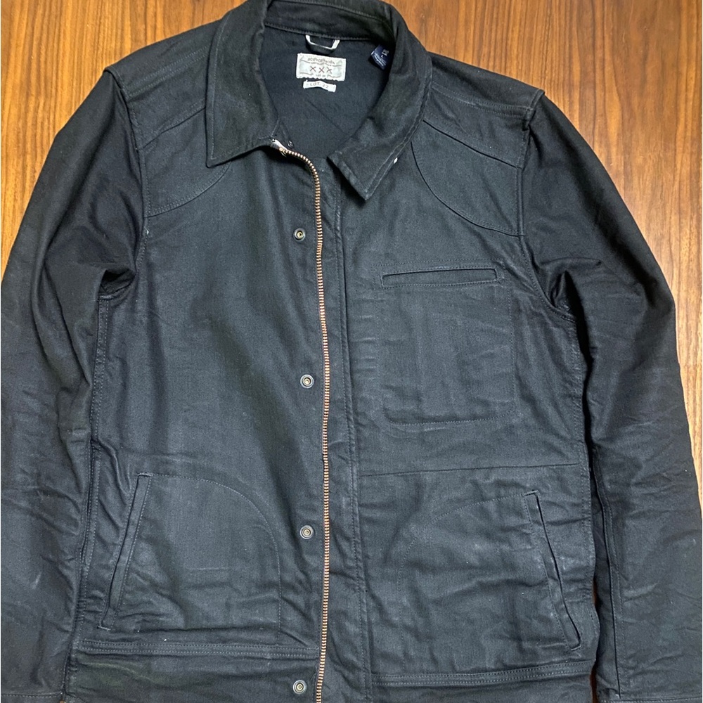 Scotch and soda wax denim jacket size large color black